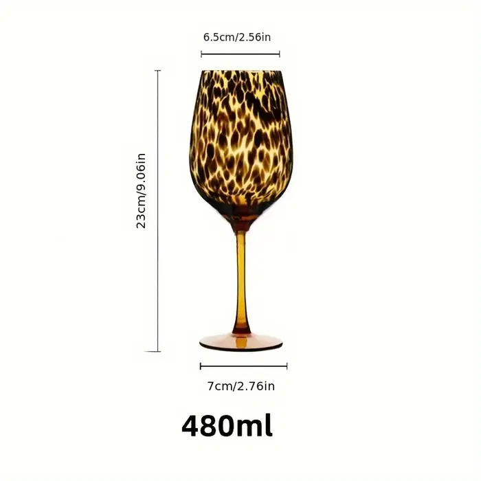 Verre à vin haut de gamme imprimé léopard