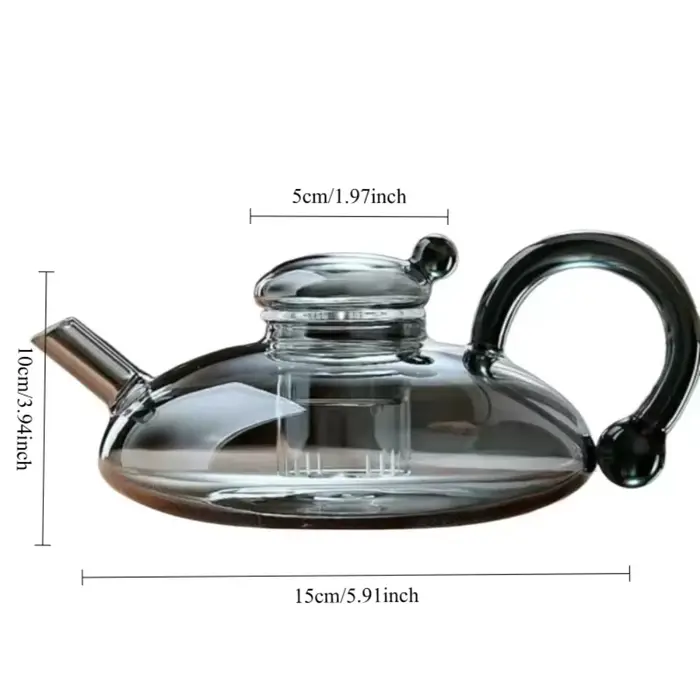 Théière en verre transparent avec infuseur