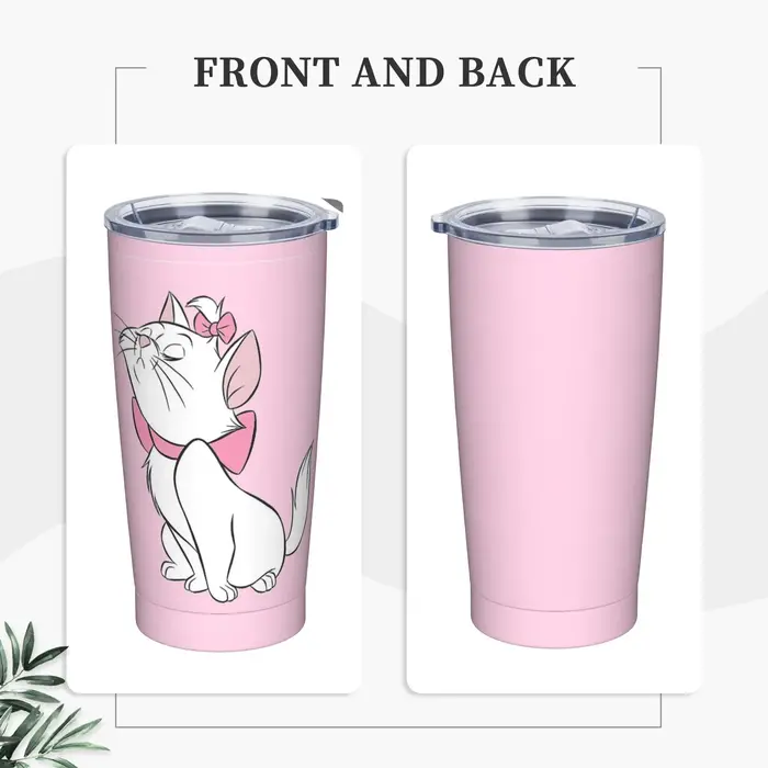 M-Maries Cat Cute from Aristocats Tumbler Tasses à café isolées sous vide en acier inoxydable à double paroi