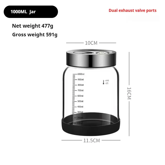 Réservoir hermétique scellé sous vide pour grains de café, pots de stockage des aliments transparent