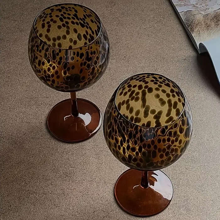 Verres à vin léopard Vintage