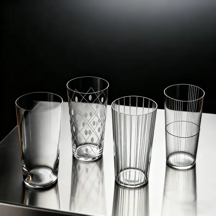Verre à whisky japonais en cristal floral gravé à la main