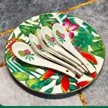 Assiette, bol à riz, pot à soupe, vaisselle de la série Forêt tropicale, vaisselle en porcelaine oss