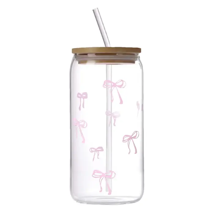 Verres avec couvercles et pailles 500 ml – Tasses en verre pour matcha