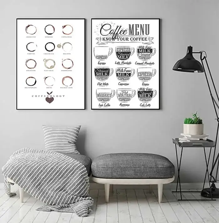 Affiche murale avec Menu de café nordique