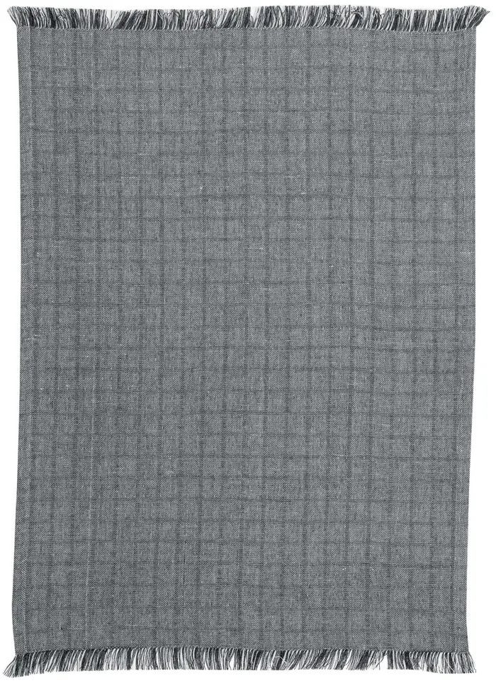 Torchon recycl Aden Blanc/noir 50 x 70