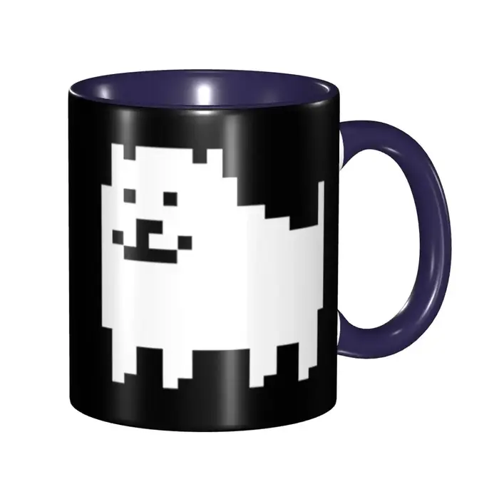 Tasses à café Undertale HQ avec motif de chien agaçant, tasse en céramique personnalisée avec des ch
