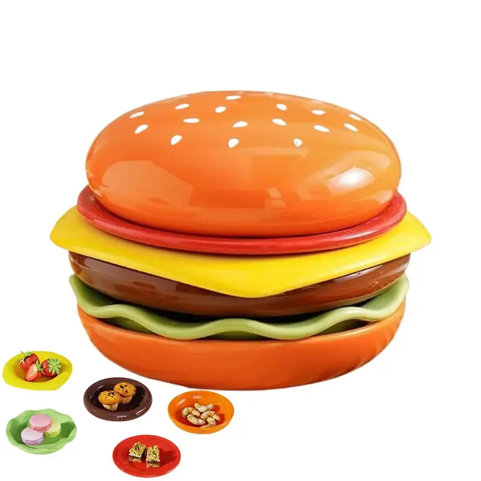 Ensemble d'assiettes à hamburger empilables