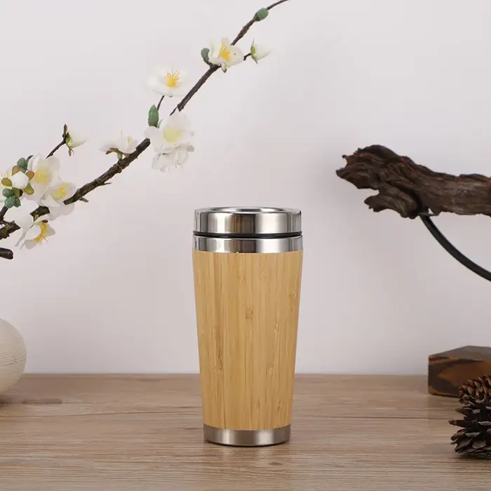 Thermos en bambou personnalisé, tasse isolée, bouteille d'eau créative isolée en bambou, tasse de vo
