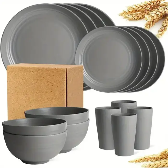 Nouveau 16 pièces/ensemble d'assiettes à repas Non fragiles