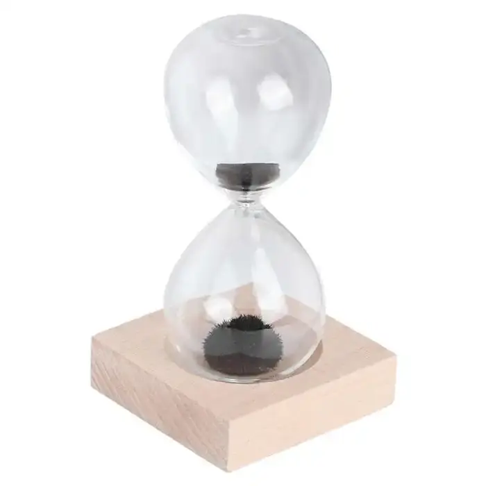 Sablier de sable en verre magnétique avec base pour la décoration de la maison, ornement de bureau,
