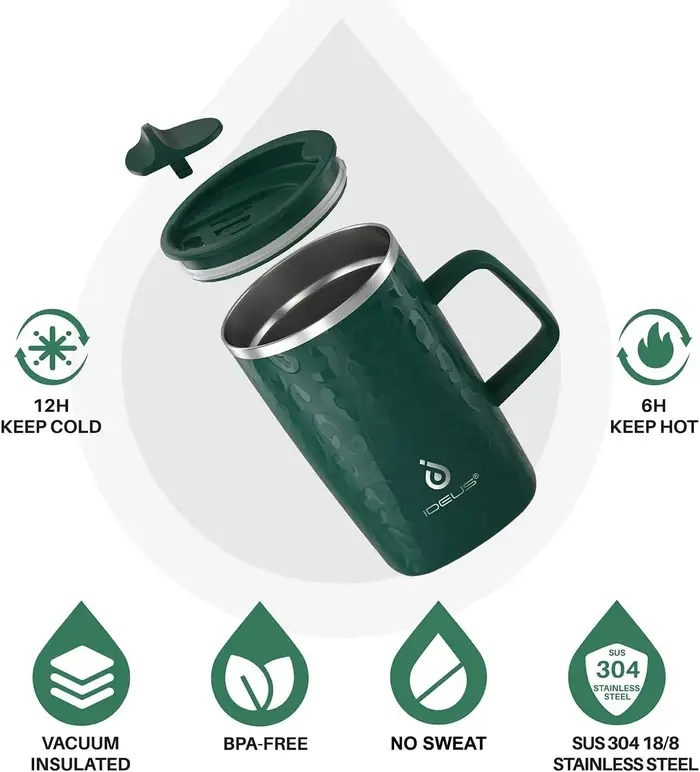 Ideus – tasse à café isolée sous vide de 16oz