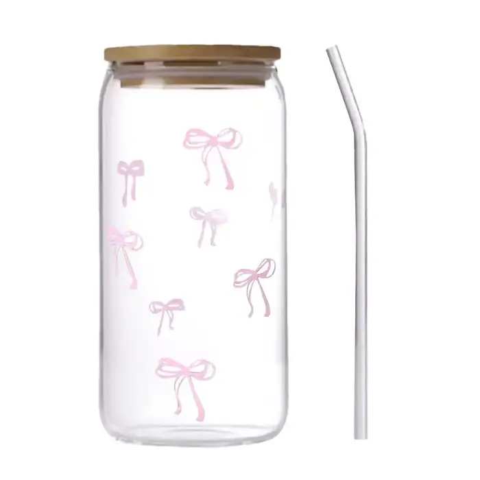 Verres avec couvercles et pailles 500 ml – Tasses en verre pour matcha