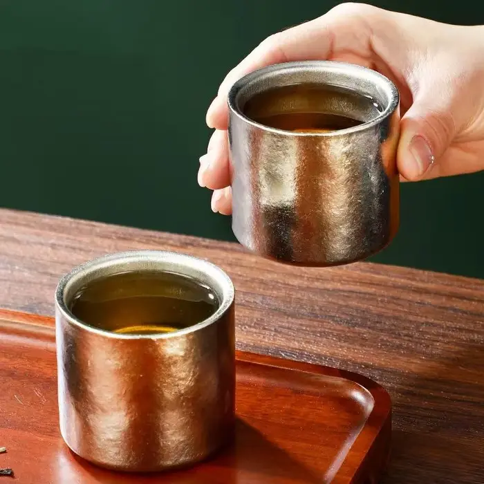 Mug à café mini en titane pur à double paroi