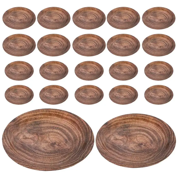 Assiettes en papier à Grain de bois, assiettes à dîner jetables, fournitures de fête, assiettes de C