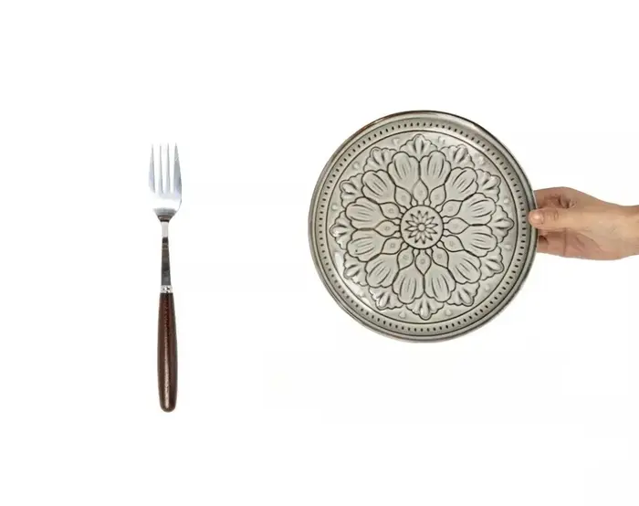Assiette en céramique sous glaçure rétro