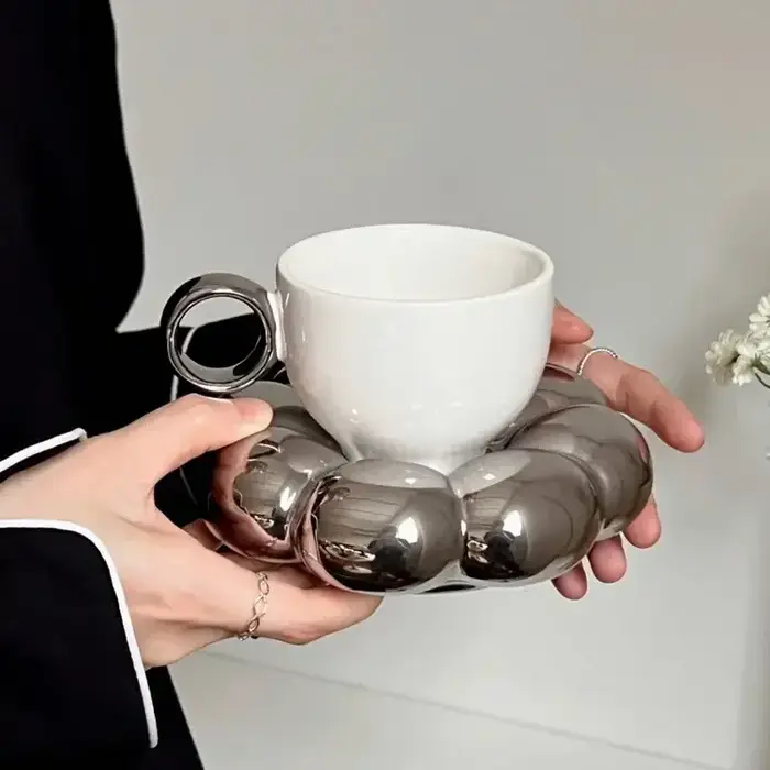 Ensembles de tasses à café en forme de nuage en céramique