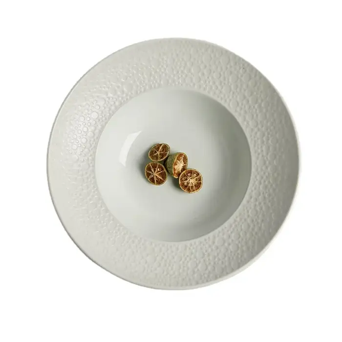 Assiette ronde en céramique unie pour la maison