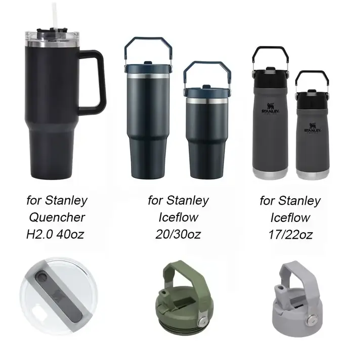 Couvercle de bouteille de remplacement en plastique uni, pour Stanley Quencher H2.0 40oz, 1 pièce