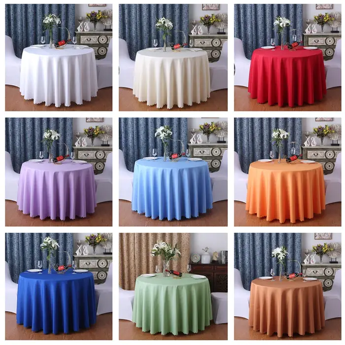 Nappe de Table ronde de couleur unie