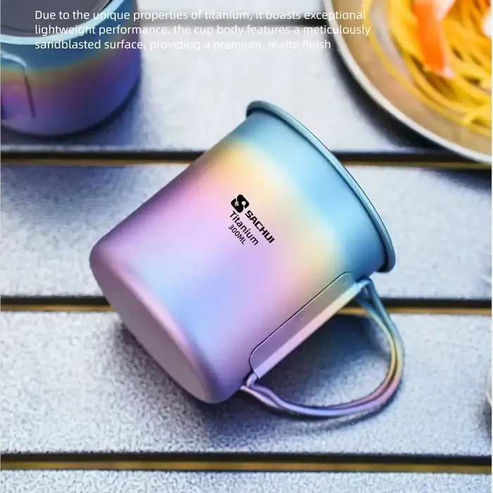 Tasse à thé et café portable ultralégère en titane coloré