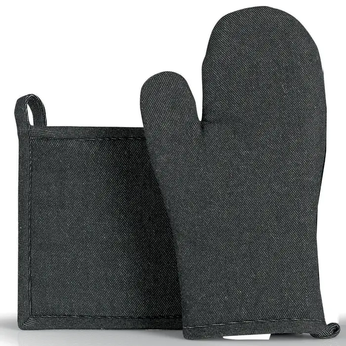 Lot gant de cuisine/manique Davis Noir Recycl 15 x 30
