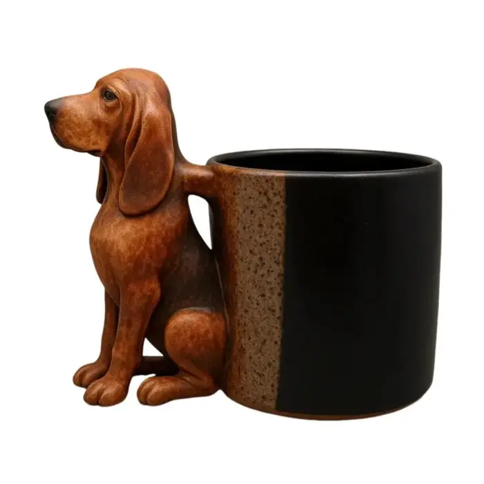 Tasse à café Teckel avec poignée, décoration adorable de chiot faite à la main, tasse 3D en forme de chien, design chiot, vaisselle pour les amoureux des chiens