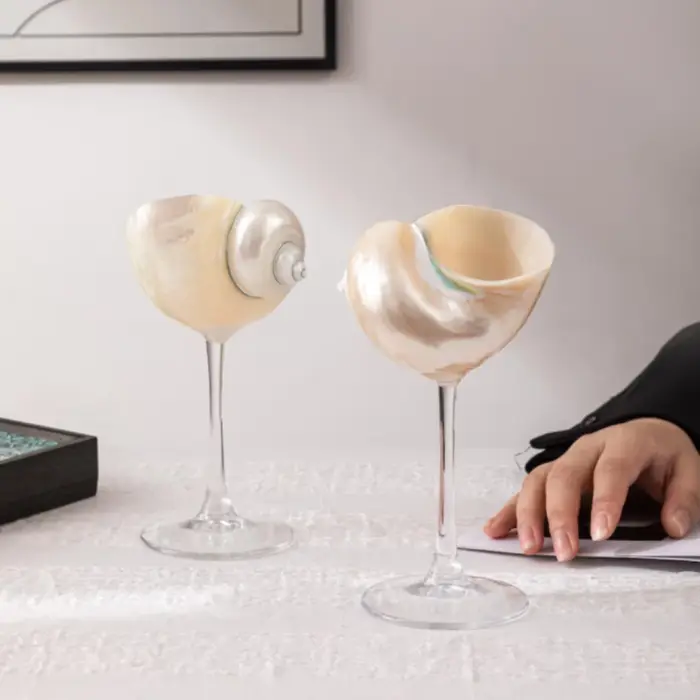 Verres à vin en coquillage 2 pièces