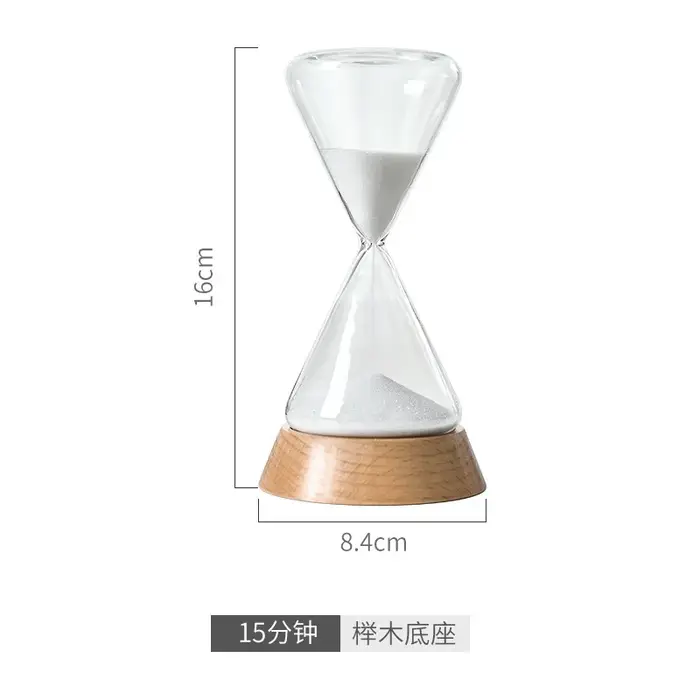 Nouveau sablier de temps de gouttelette de verre nordique avec Base en bois décoration de la maison 