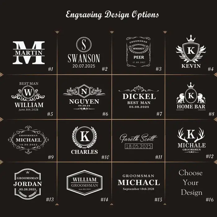 Carafe à whisky ou verres à shot personnalisés