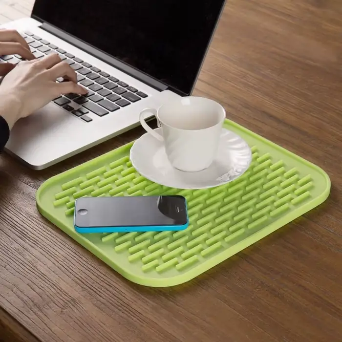 Coussin isolant Anti-chaleur en Silicone, dessous de verre carré antidérapant, vaisselle, tapis de P