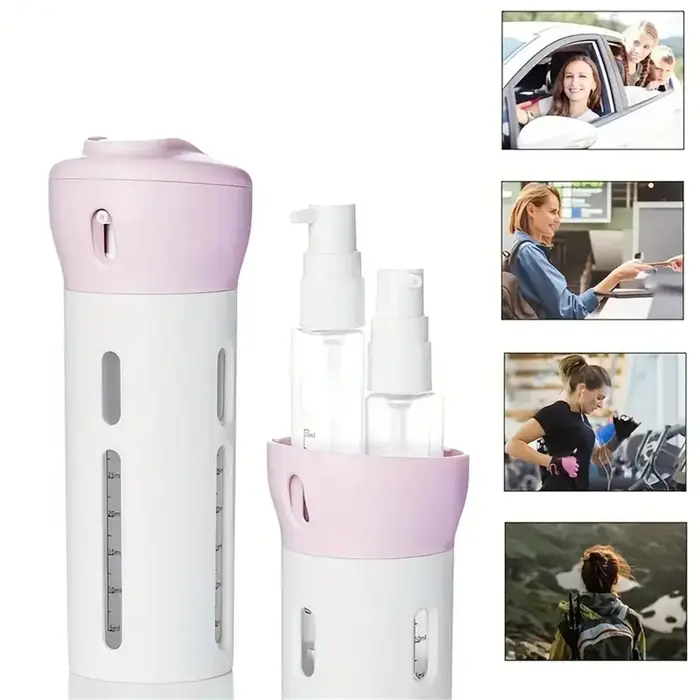 Bouteille distributrice de liquide de voyage Portable 4 en 1