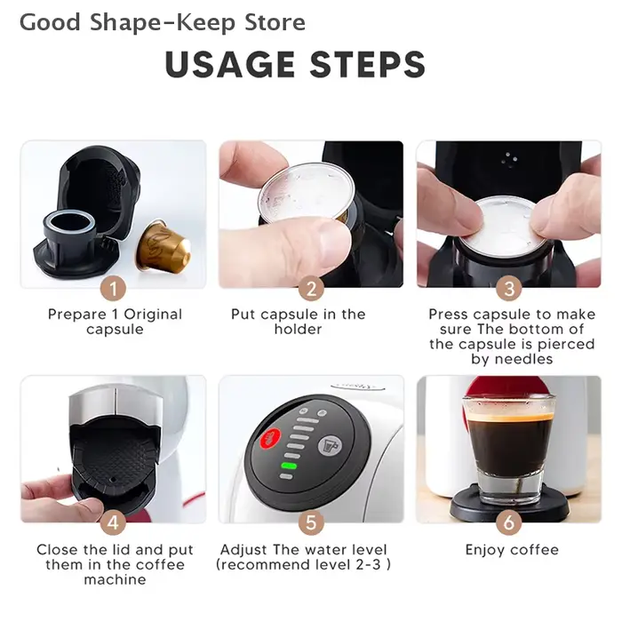 Adaptateur de capsules de café réutilisables pour broyeur de dosettes Dolce Gusto Genio S Crema