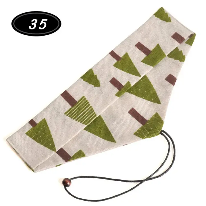 Pochette à couverts rétro en coton et lin
