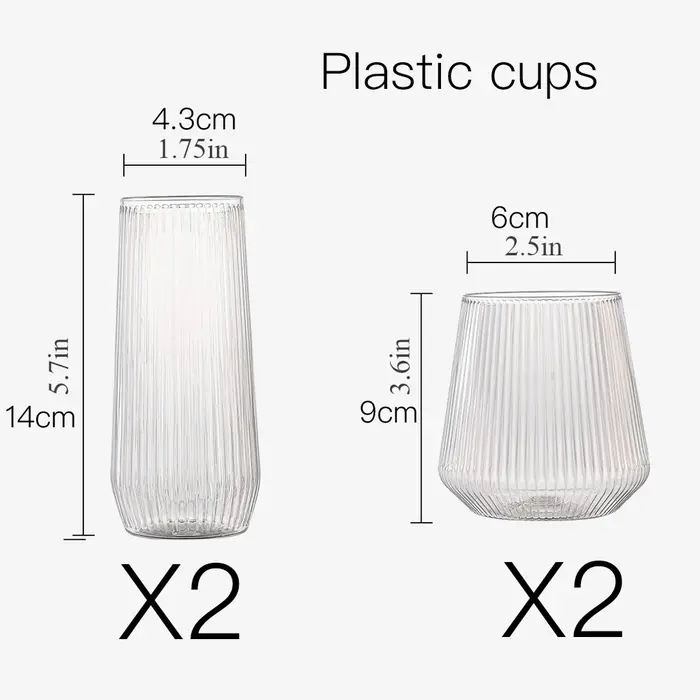 Flûtes à champagne sans pied en plastique ondulé à effet origami, verres à vin incassables pour mari