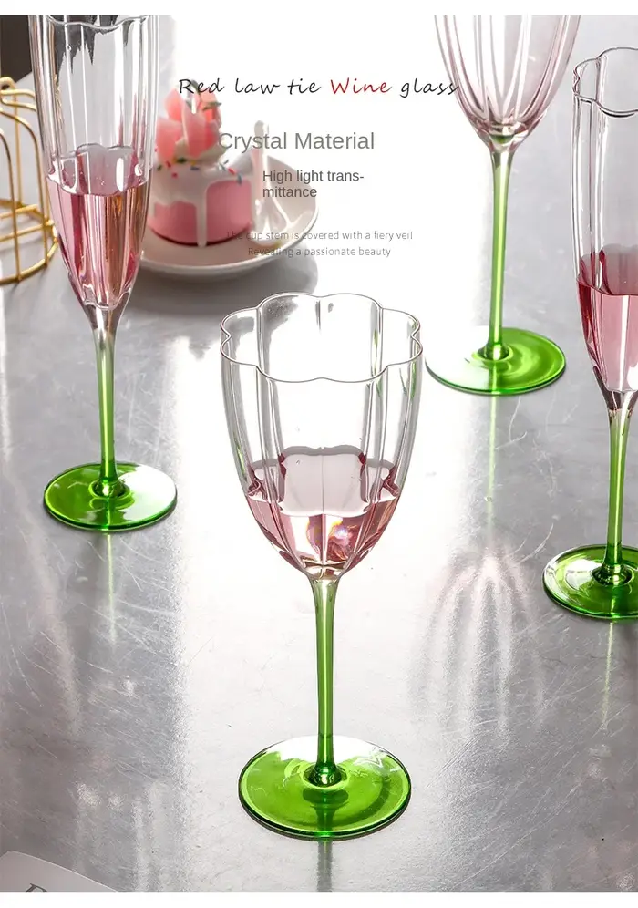 Gobelet à pétales français Vintage rose vert