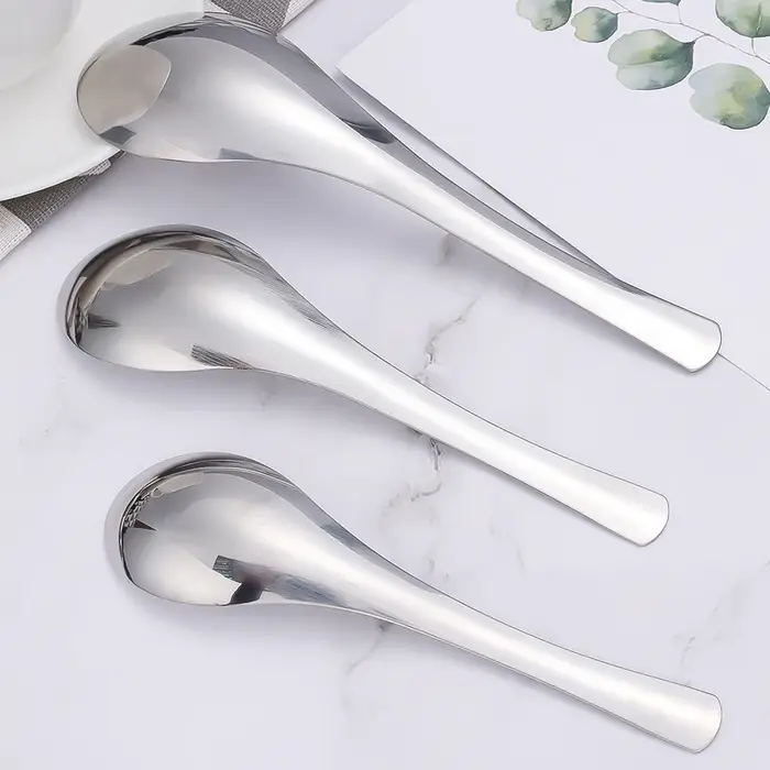 Cuillères à soupe chinoises en acier inoxydable