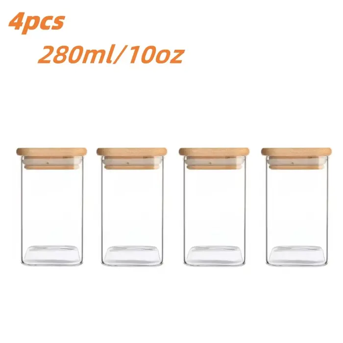 1/2/4/8 pièces, pots en verre de 10oz avec couvercles hermétiques