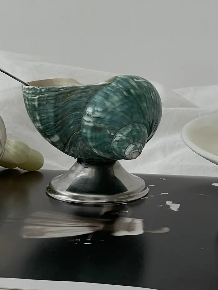 Verre à vin artisanal en coquillage naturel, design moderne et créatif, cadeau de Noël original, déc