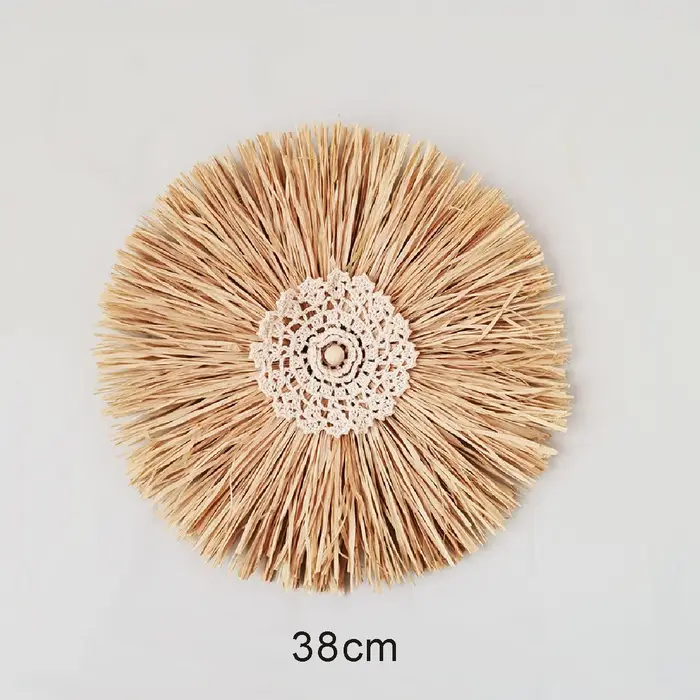 Assiette tissée d'algues de mer, assiette suspendue créative tissée en paille pour la maison, décora
