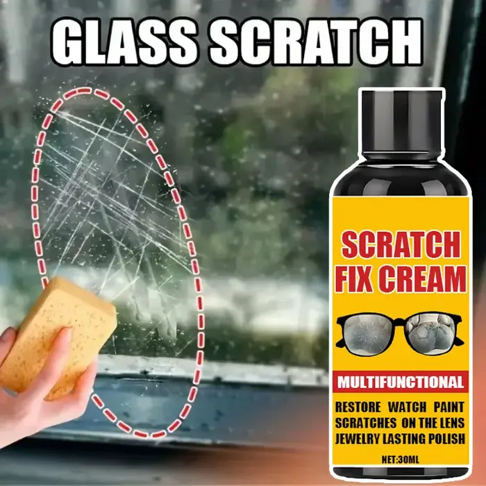 Pâte gomme à gratter pour verre : réparer les portes de pare-brise/fenêtres/salle de bain et le polissage pour tout neuf