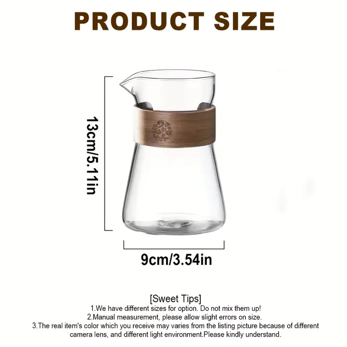 Carafe à café en verre de 16 oz avec couche thermorésistante en bois