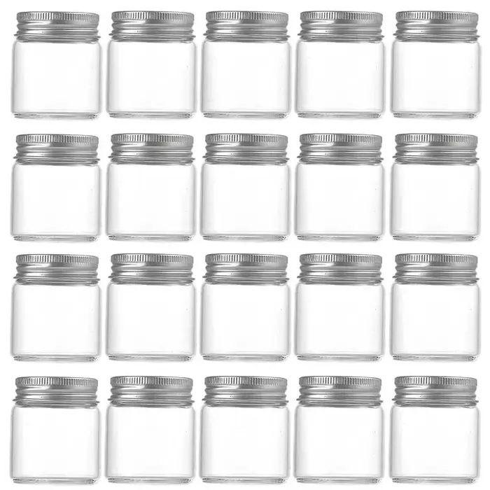Petits pots en verre de 50ml, 20 pièces, avec couvercles en aluminium, médicaments, récipient scellé