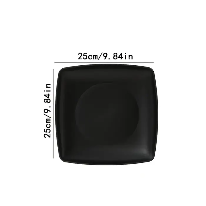 Ensemble de 8 pièces - Assiettes carrées en plastique incassable
