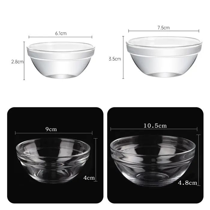 Mini bol en verre multi-usages résistant à la chaleur pour aliments
