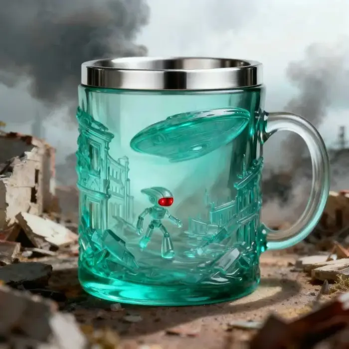 Mug en verre en forme de livre 200 ml – Tasse à café ou thé unique pour les amoureux des livres – Cadeau original sur le thème de la lecture – Vaisselle à double paroi et décoration de bureau