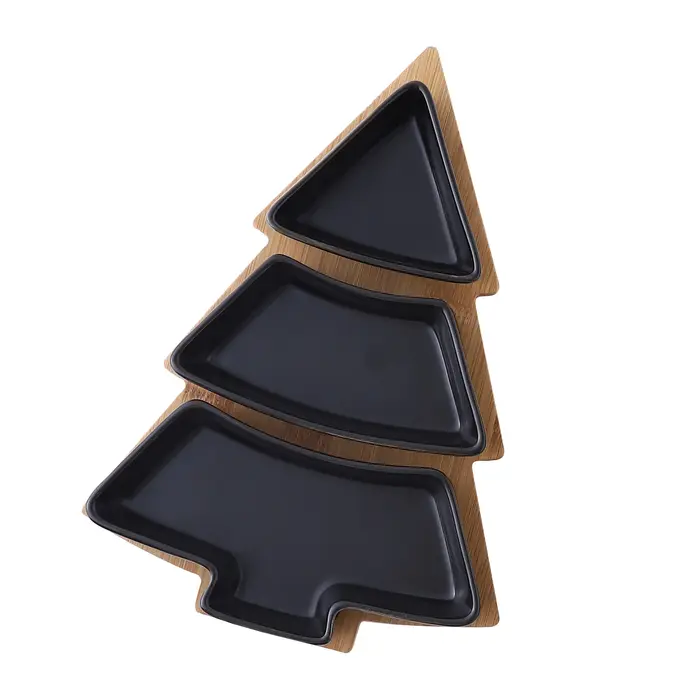 Ensemble d'assiettes à dessert en porcelaine pour arbre de Noël