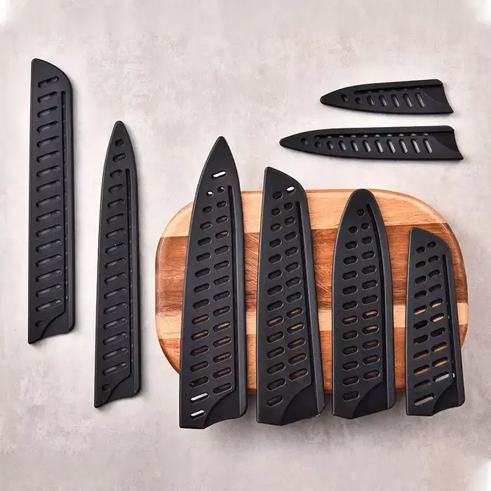 Gaine de couteau de cuisine, couvre-couteau en plastique noir, couvercle de protection de lame de co