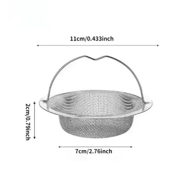 1 filtre d'évier de cuisine en acier inoxydable