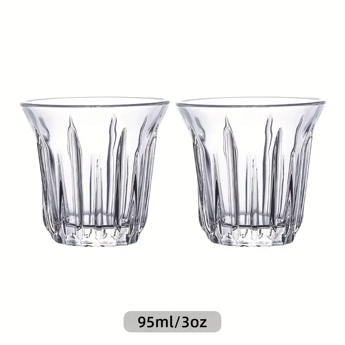 Lot de 2 tasses à expresso, tasses en verre transparent pour café, verres à café, accessoires à expr